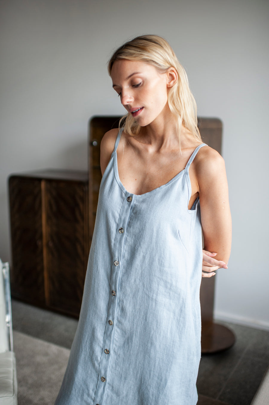 linen slip dress