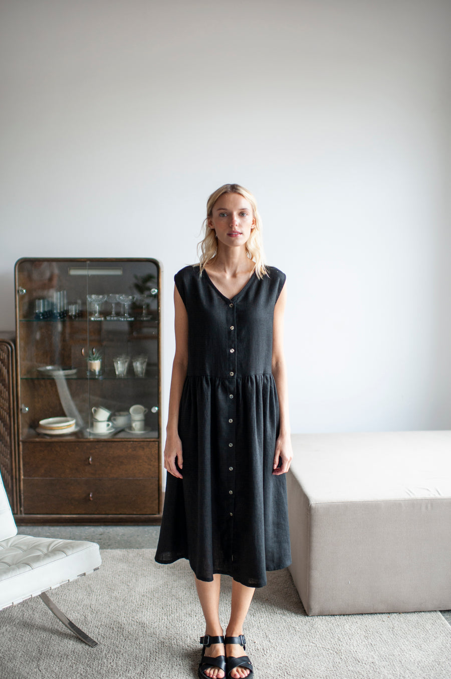 linen smock dress