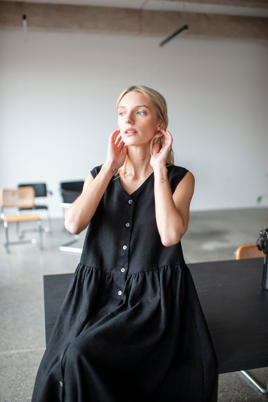 linen smock dress