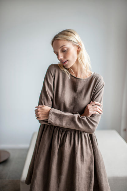 linen smock dress