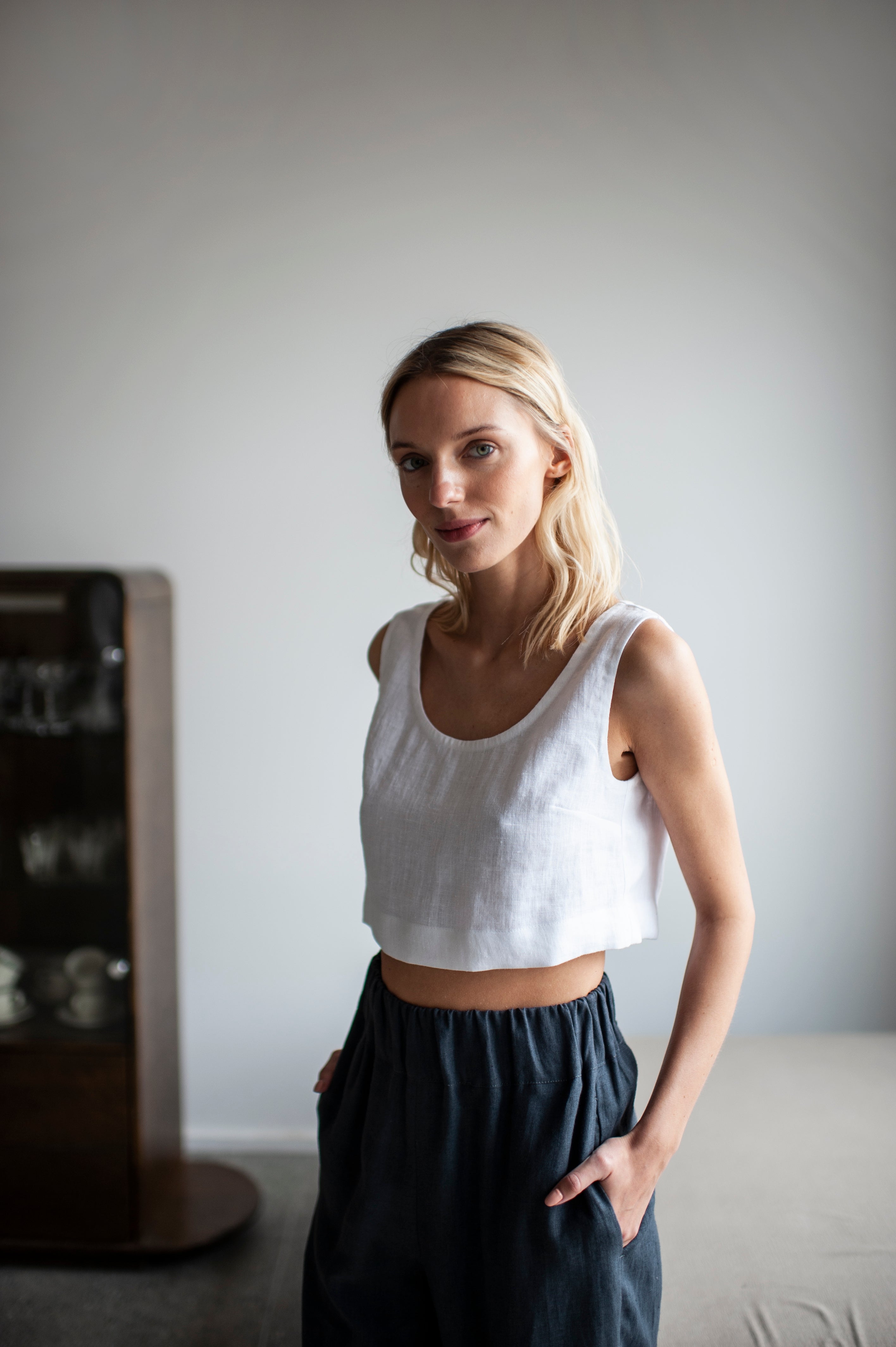 linen crop top