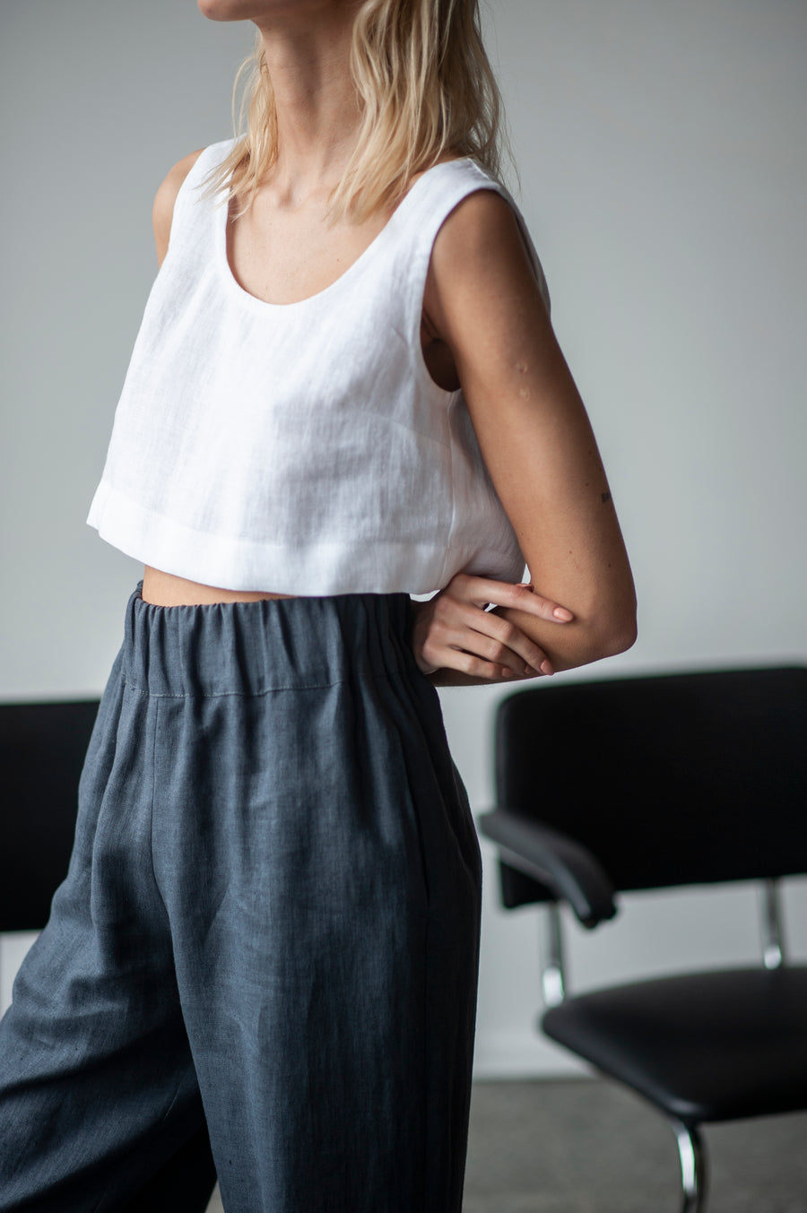 linen crop top