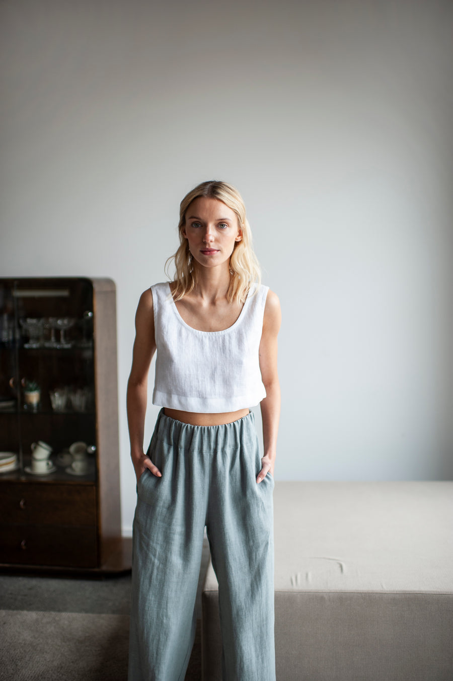 linen crop top