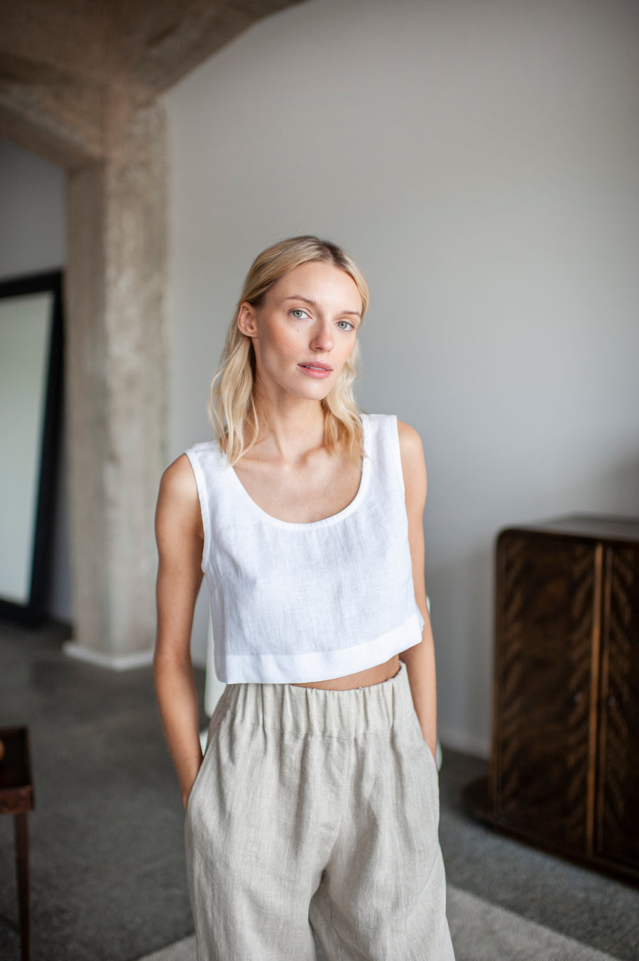 linen crop top