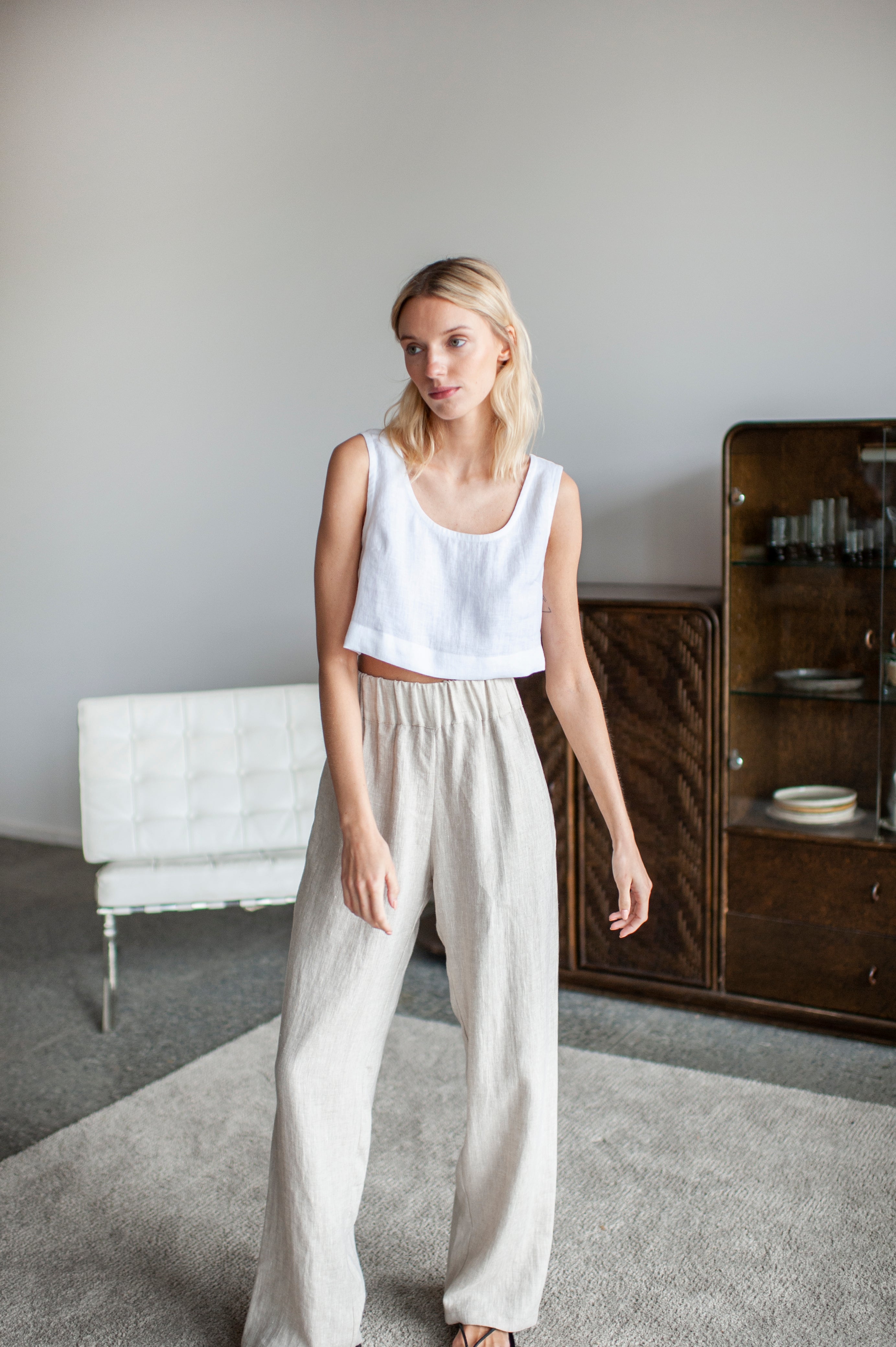 linen crop top