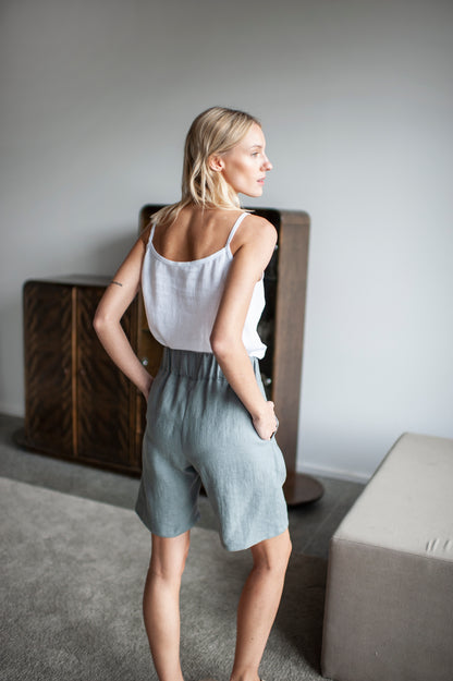 linen bermuda shorts