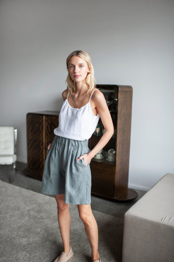 linen bermuda shorts