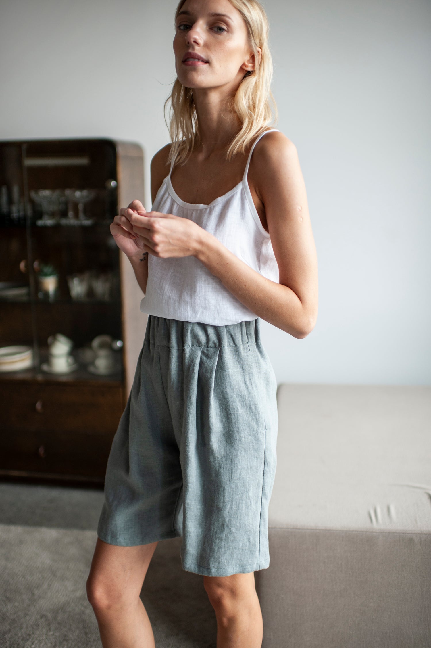 linen bermuda shorts
