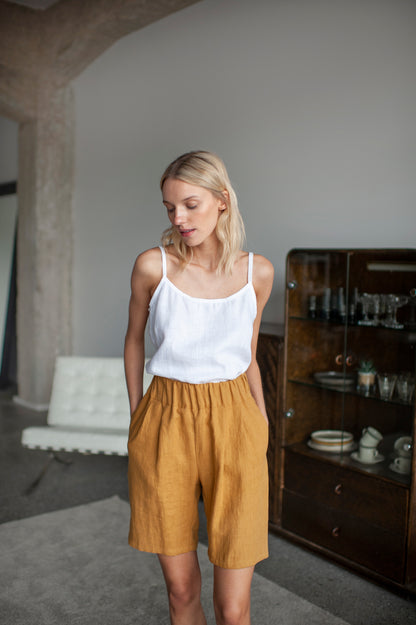 linen bermuda shorts