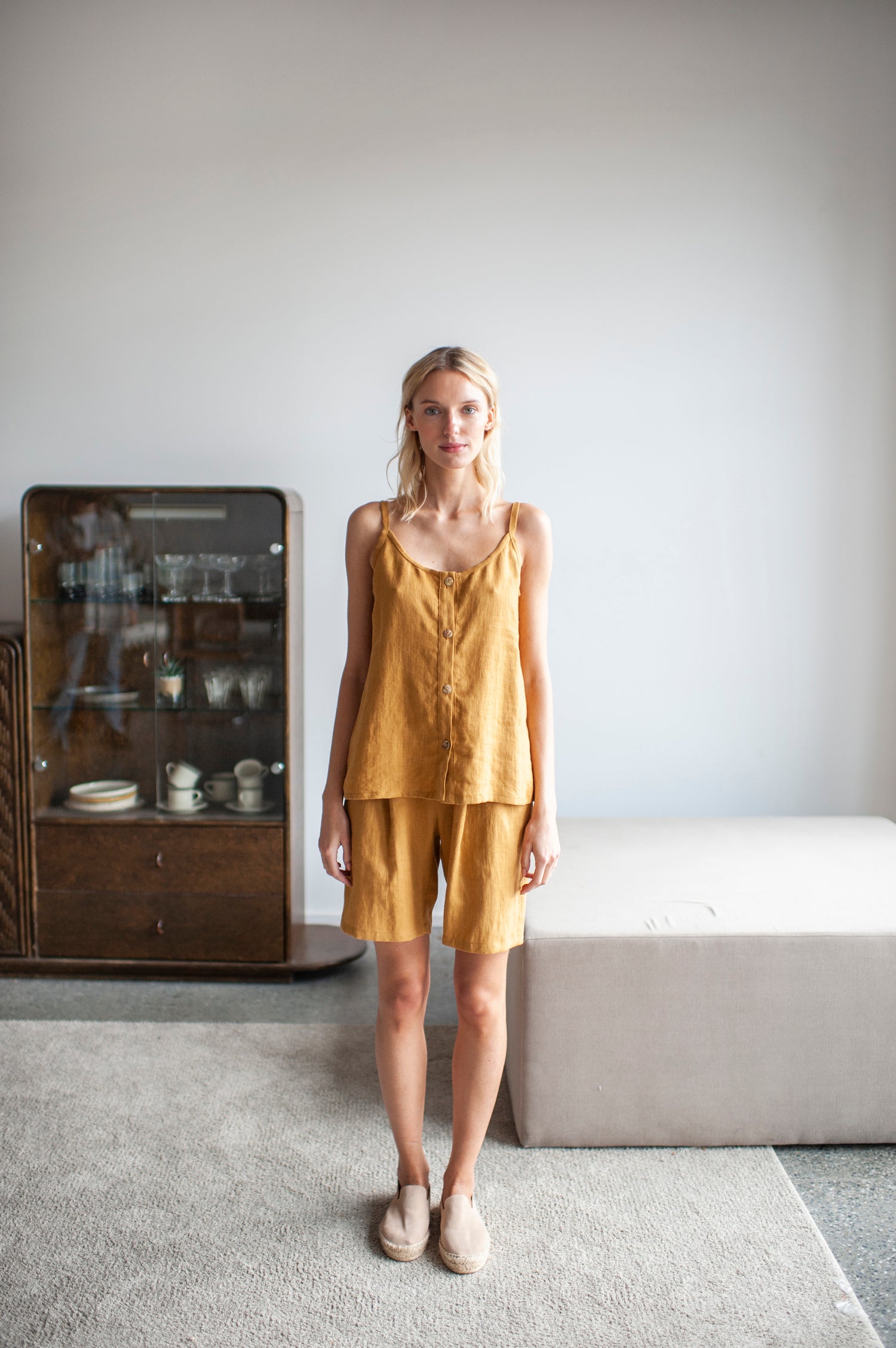 Amber Linen Bermuda Shorts and Cami Top Set