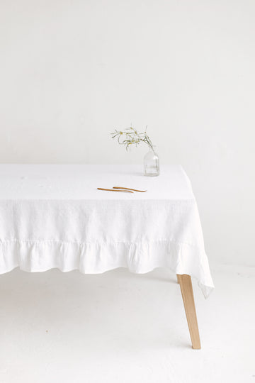 linen ruffle tablecloth