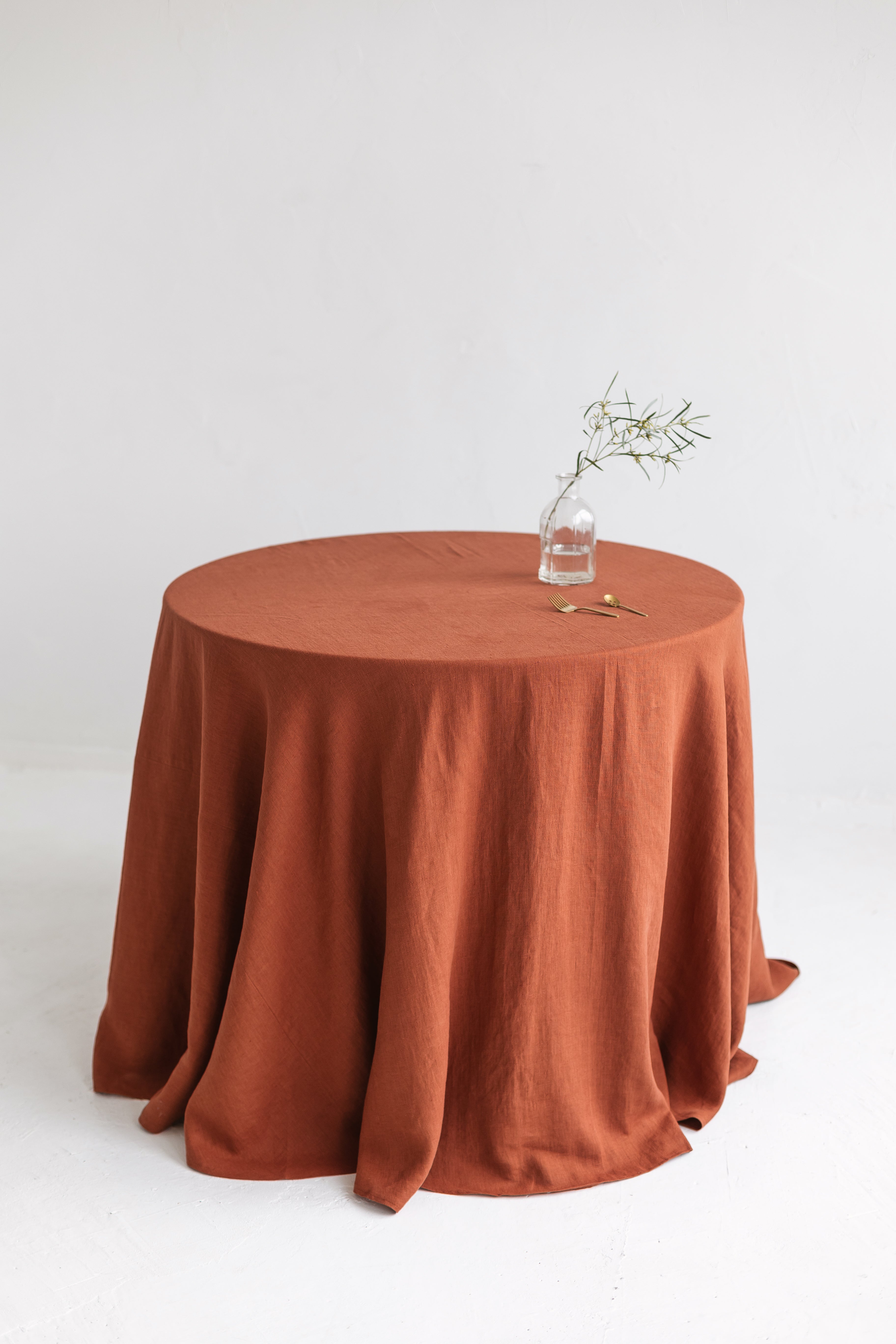 round linen tablecloth