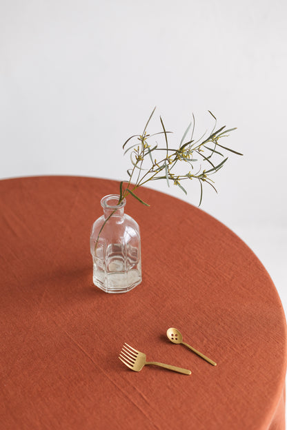 round linen tablecloth