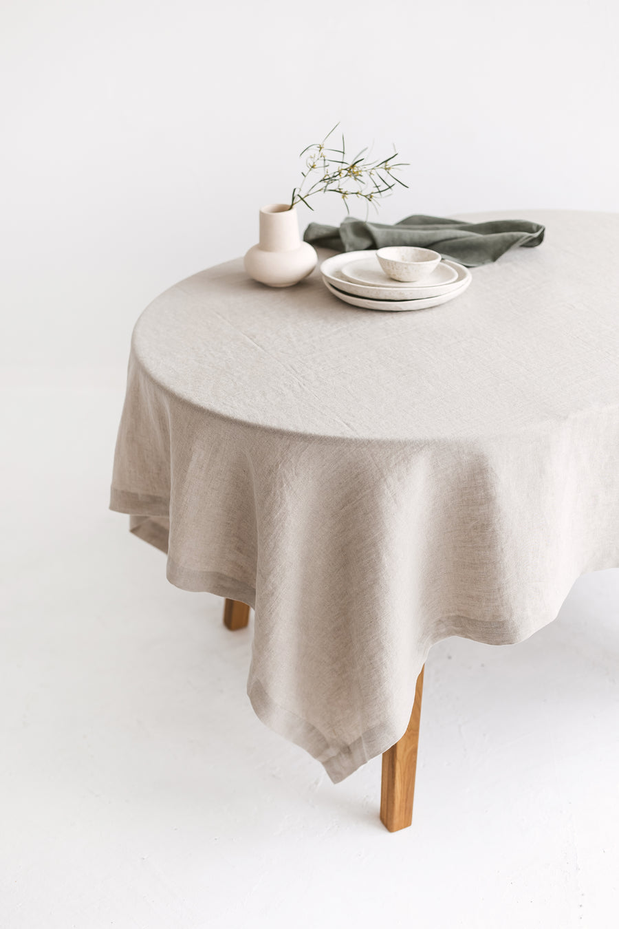 oval linen tablecloth