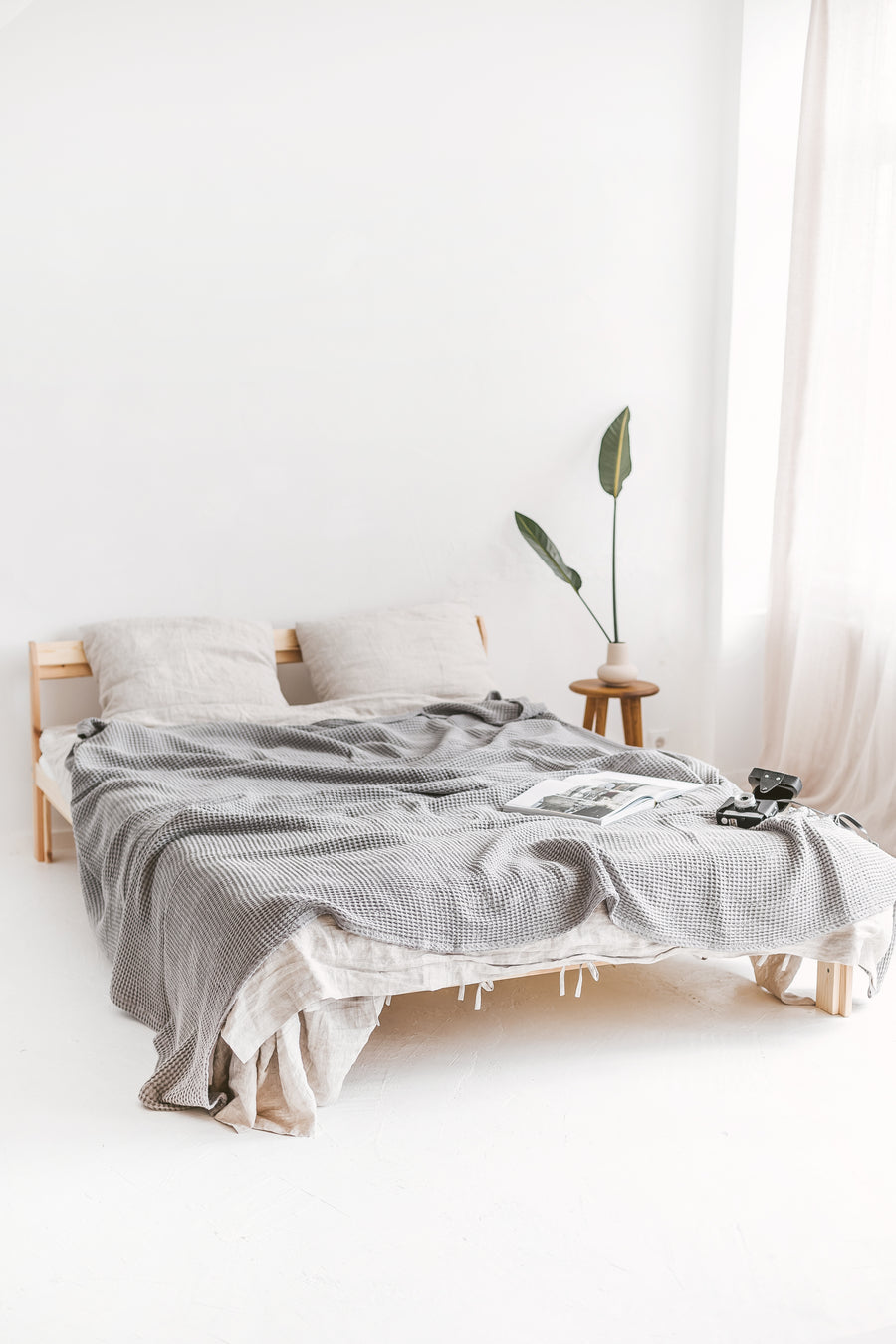 linen waffle bedspread