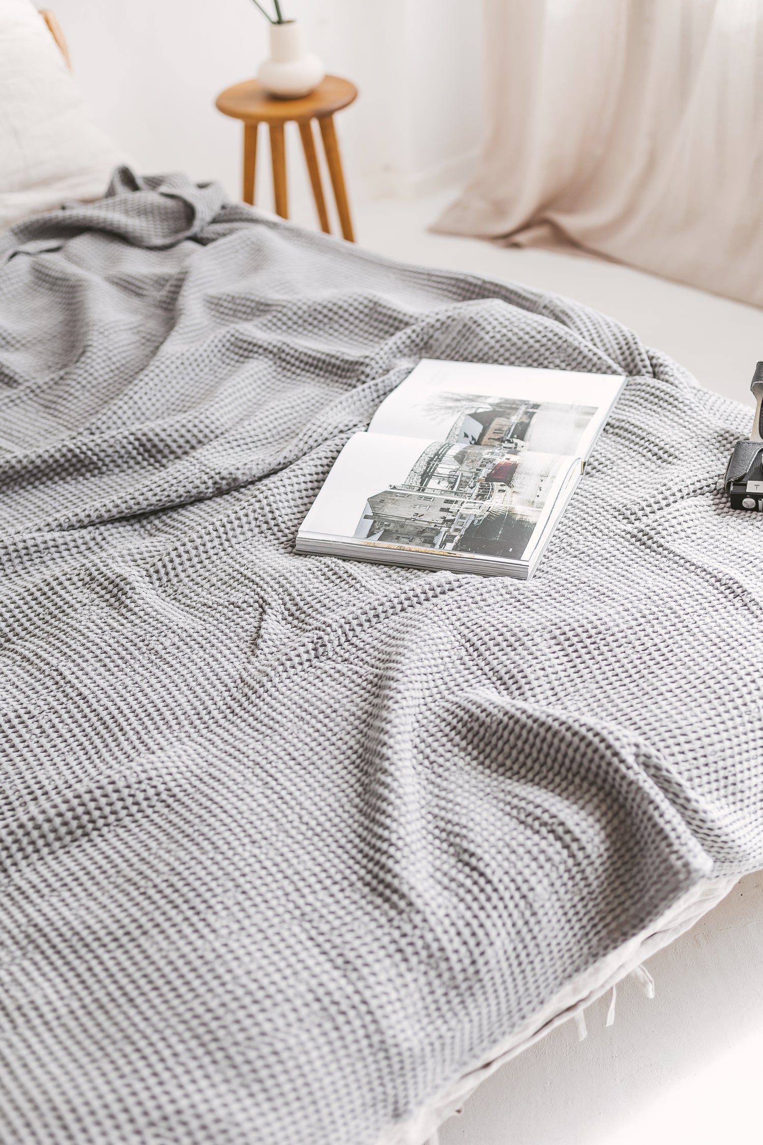 linen waffle bedspread