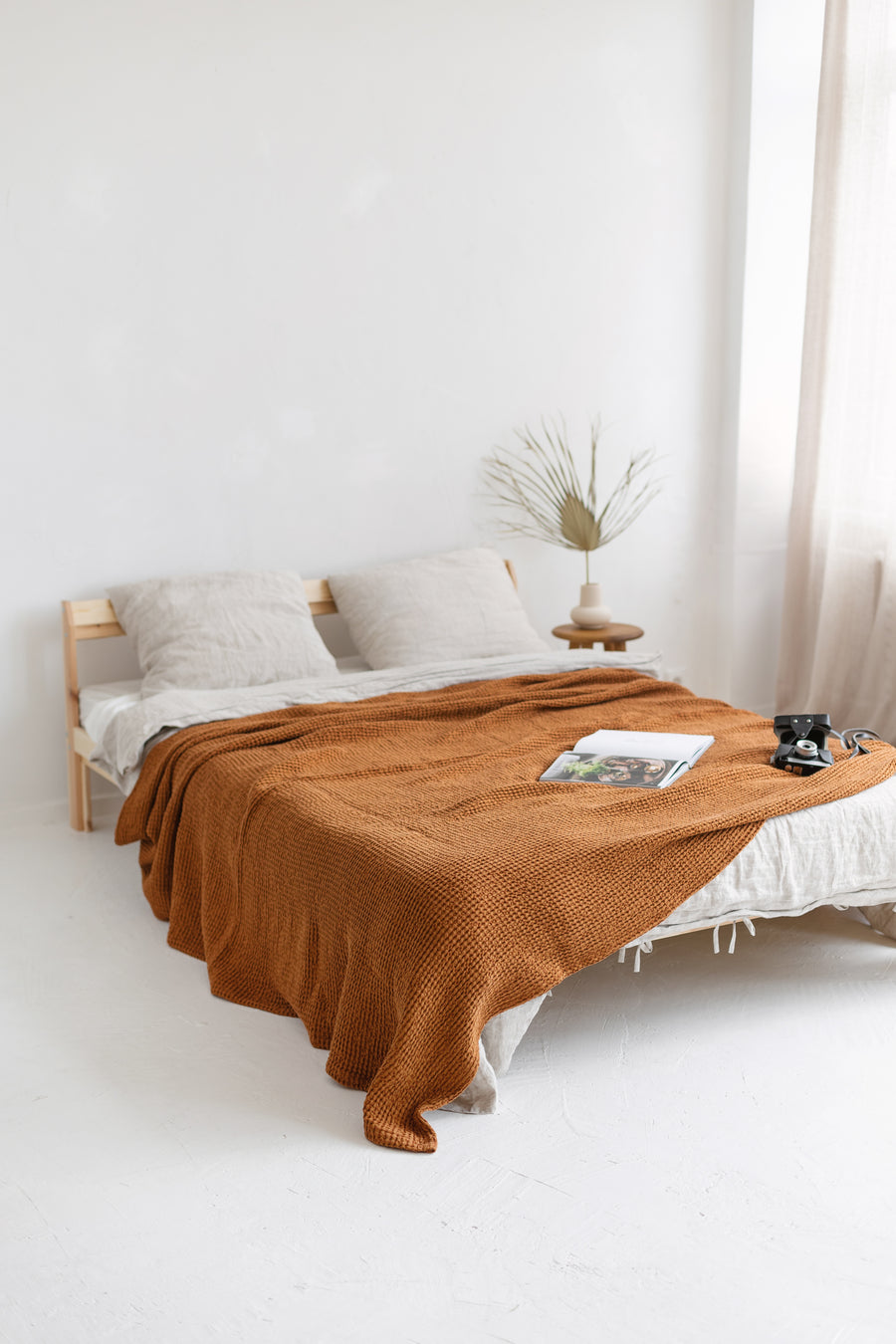 linen waffle bedspread