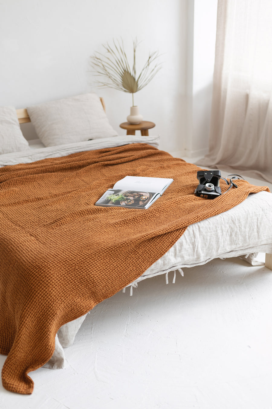 linen waffle bedspread