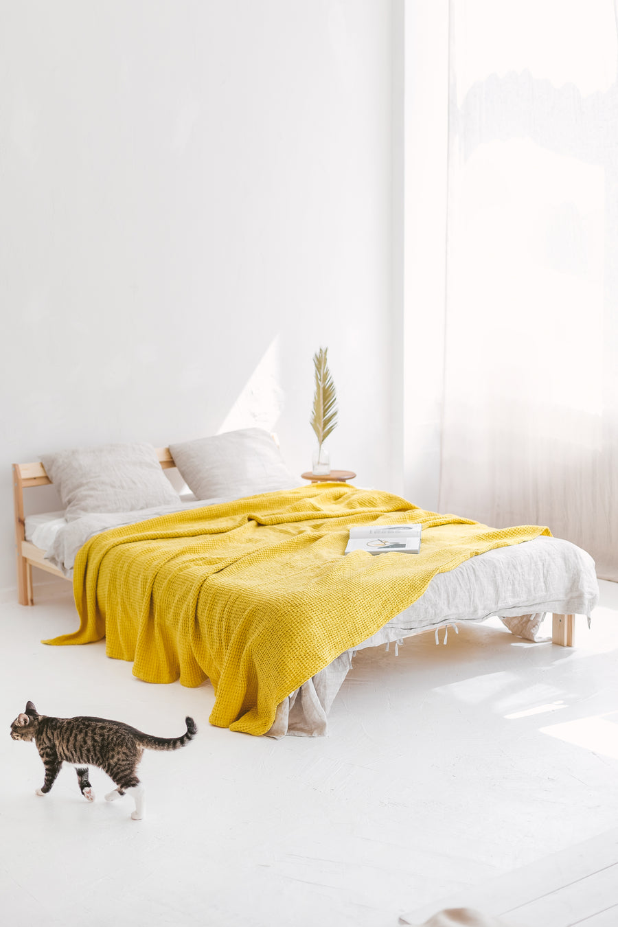 linen waffle bedspread