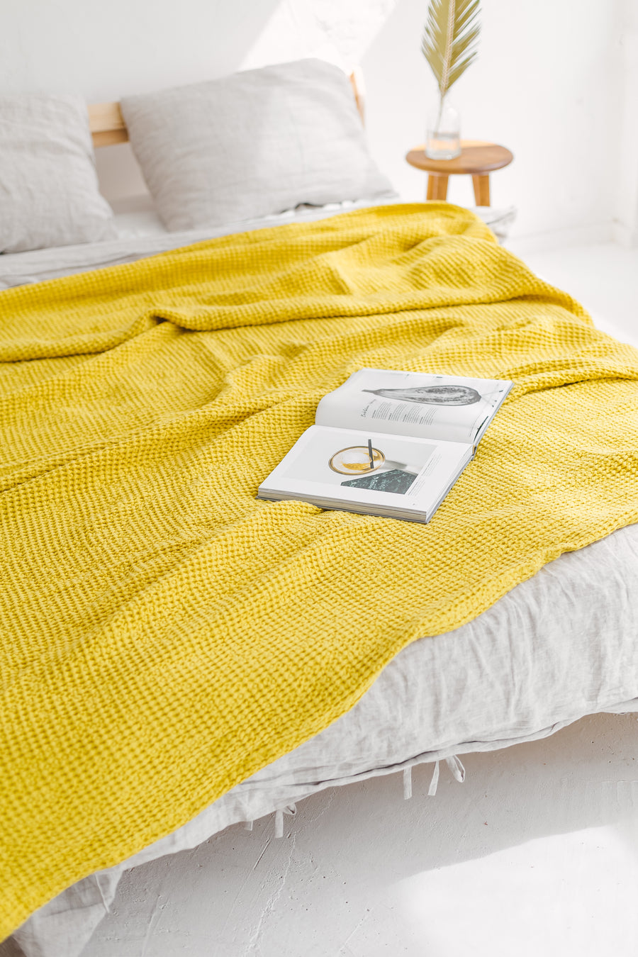 linen waffle bedspread