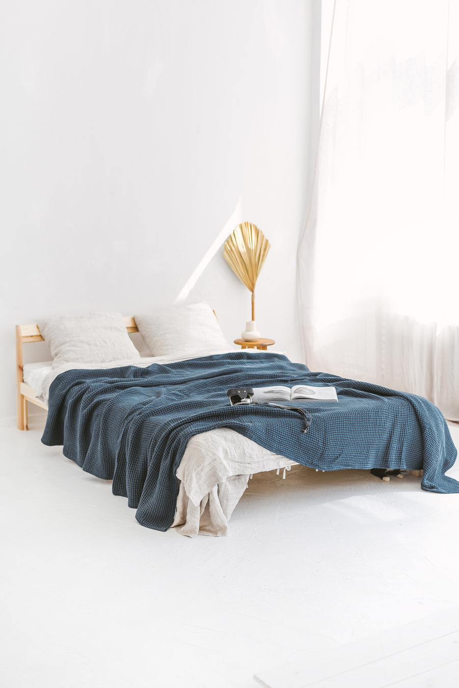 linen waffle bedspread