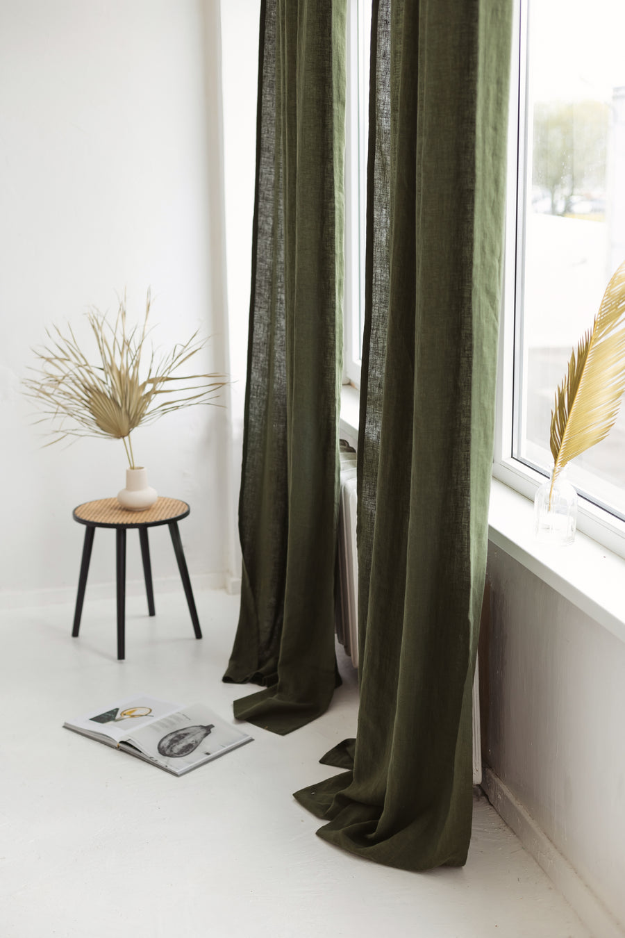 linen curtain with ties