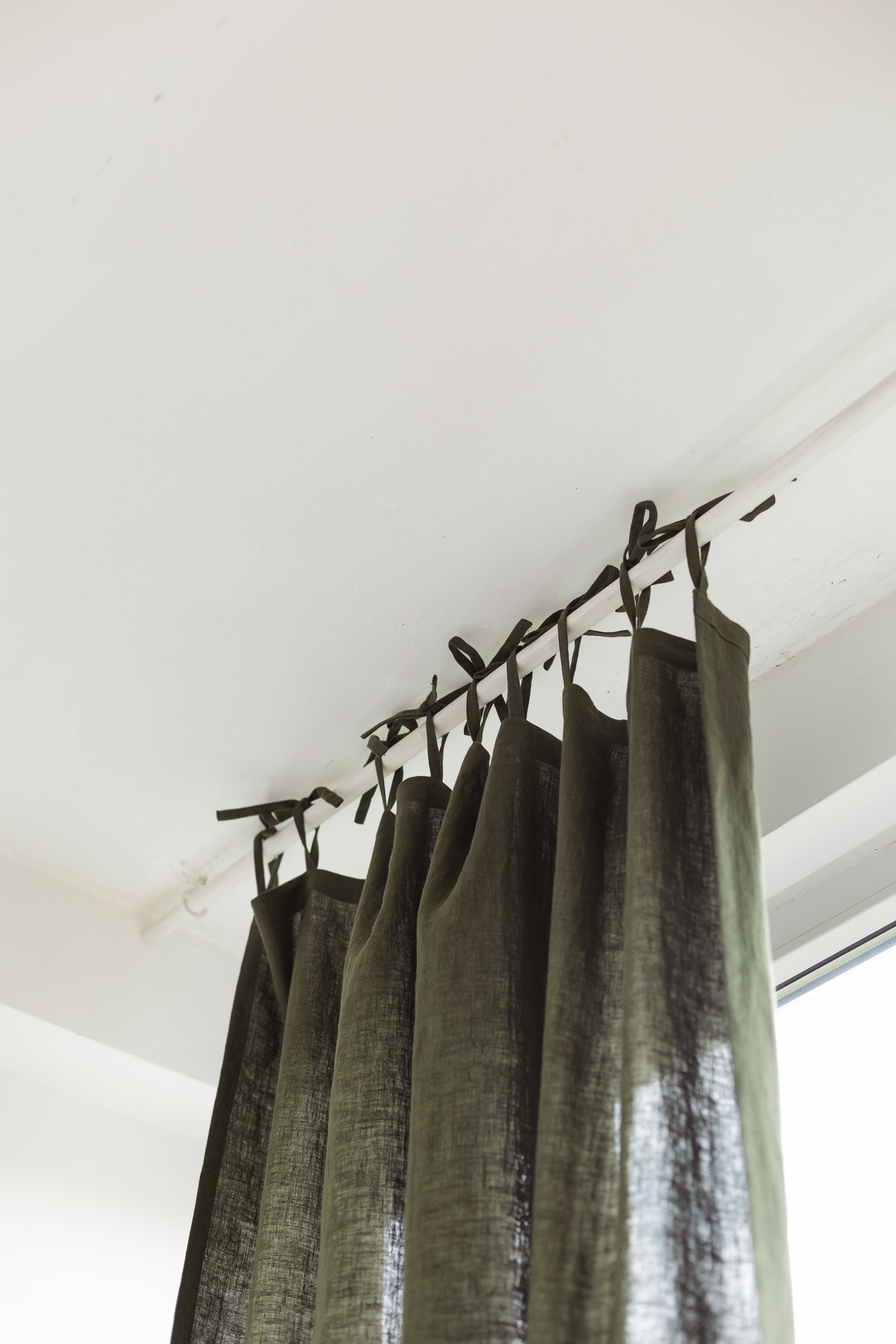 linen curtain with ties