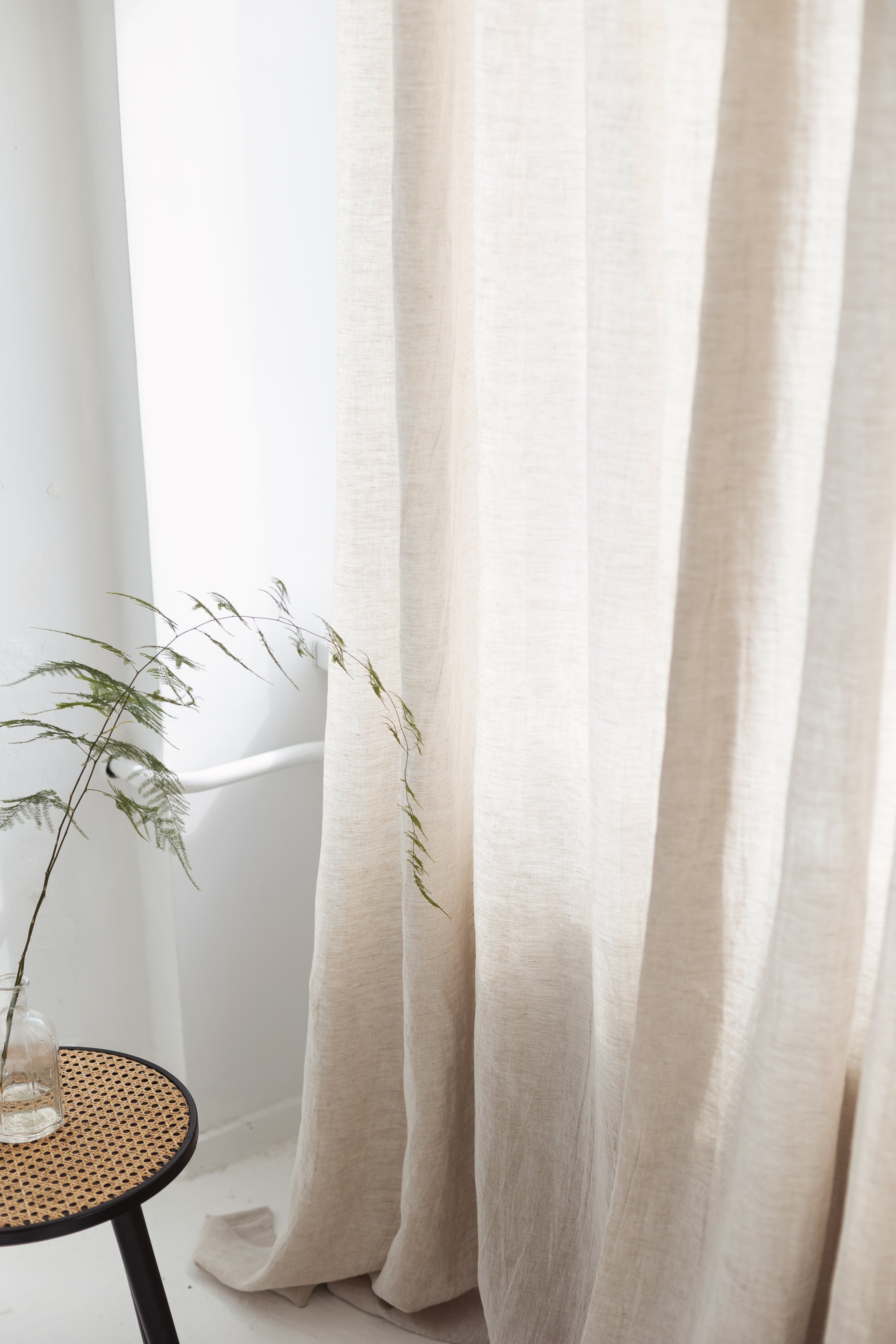 87&quot;/ 220 cm width Natural light Linen Curtain With Grommets