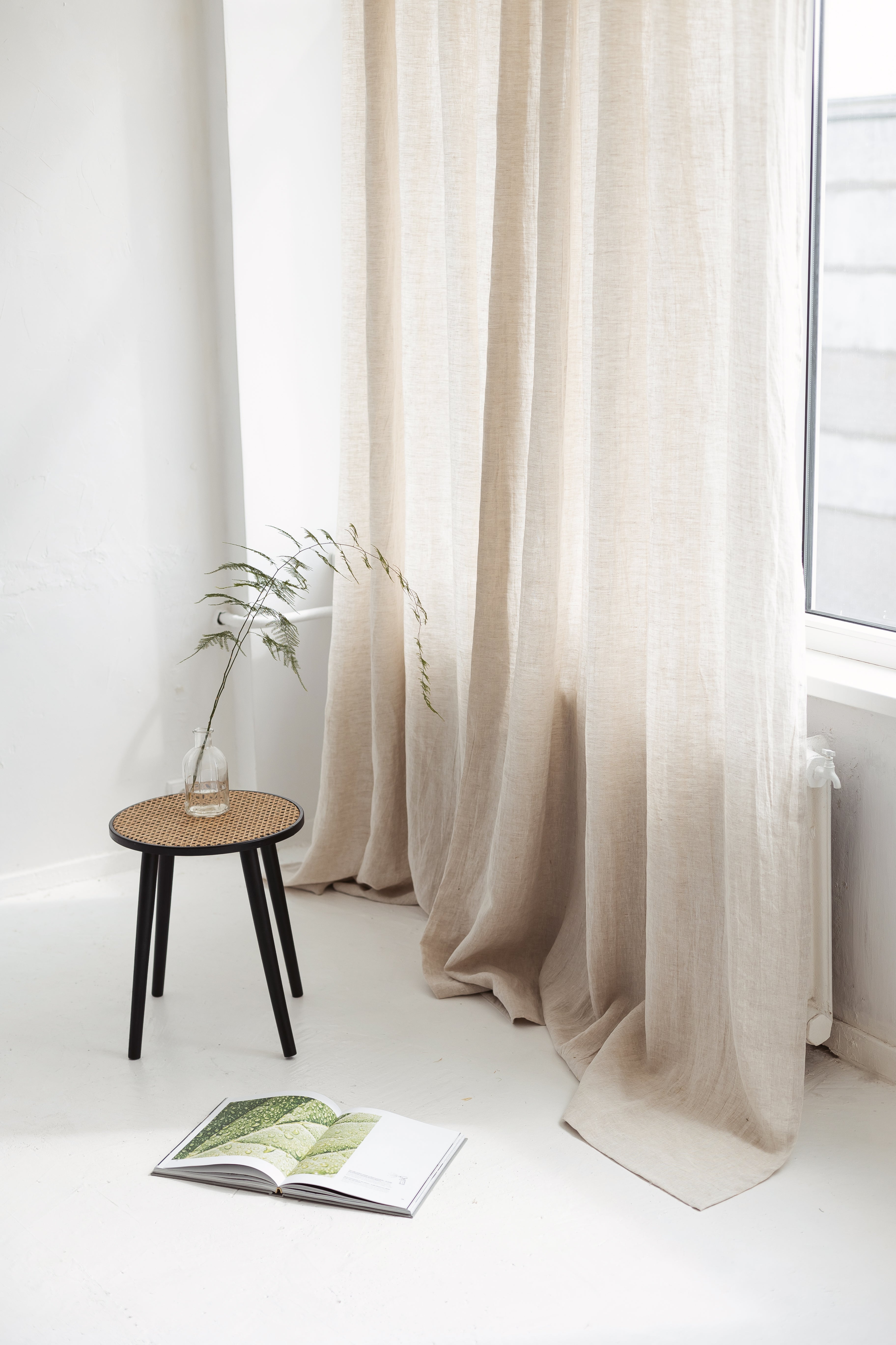 87&quot;/ 220 cm width Natural light Linen Curtain With Grommets