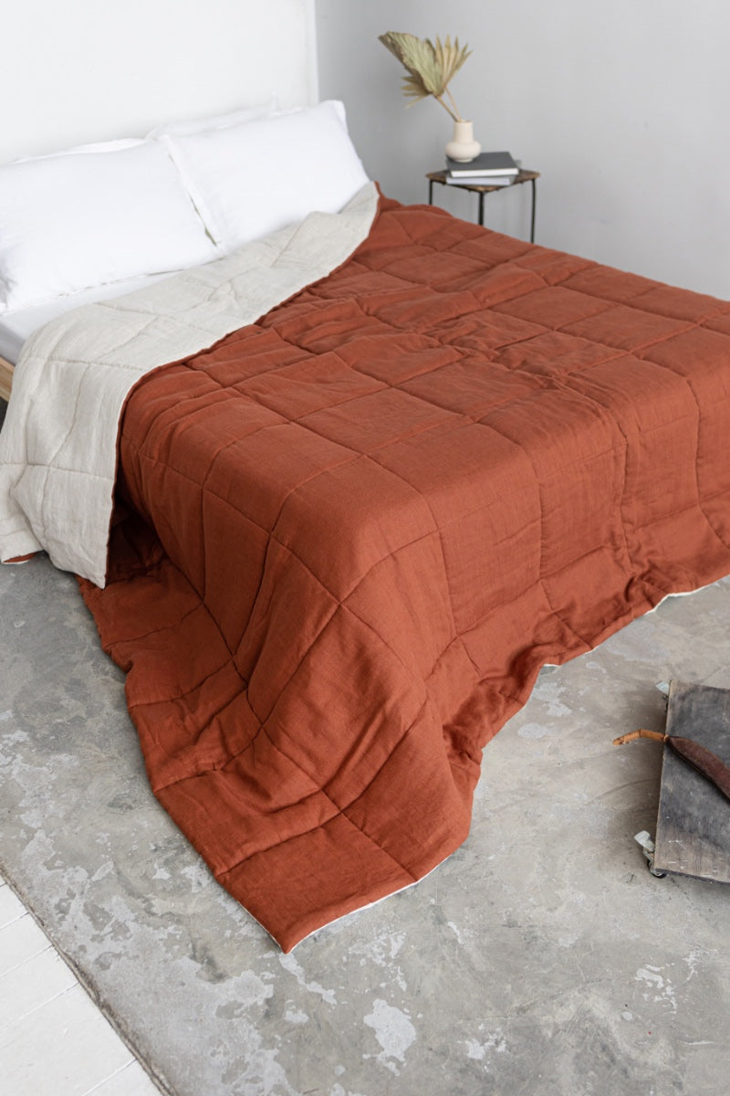 quilted linen comforter