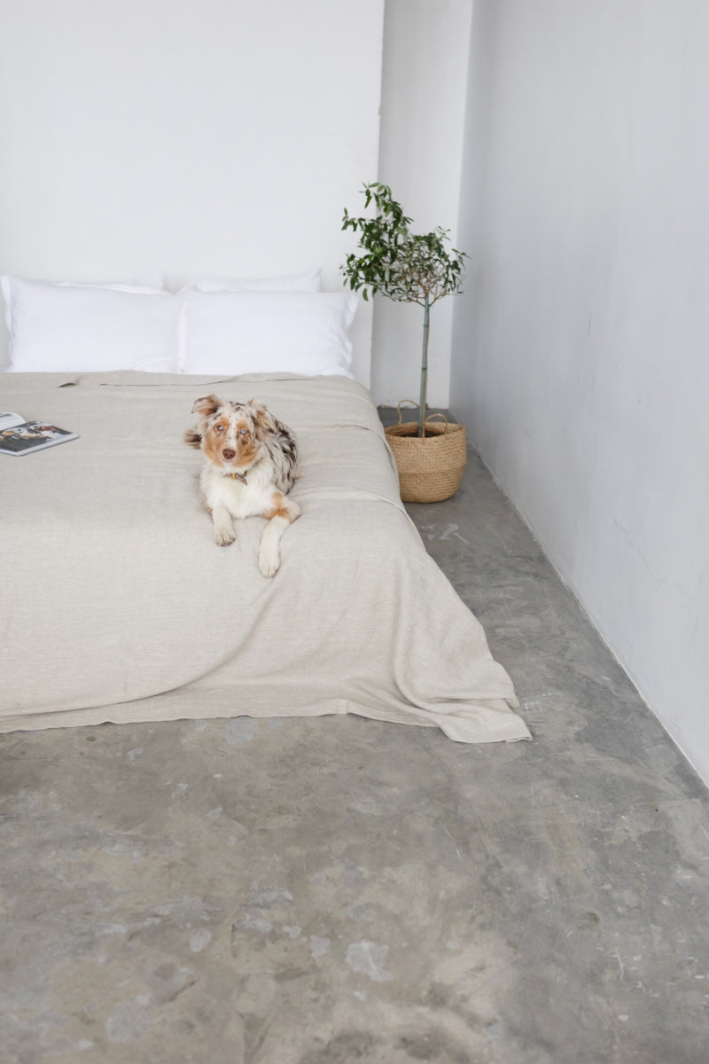 Natural Light Linen Bedspread