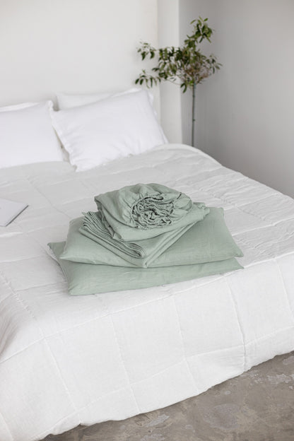 Sage Linen Sheets Set