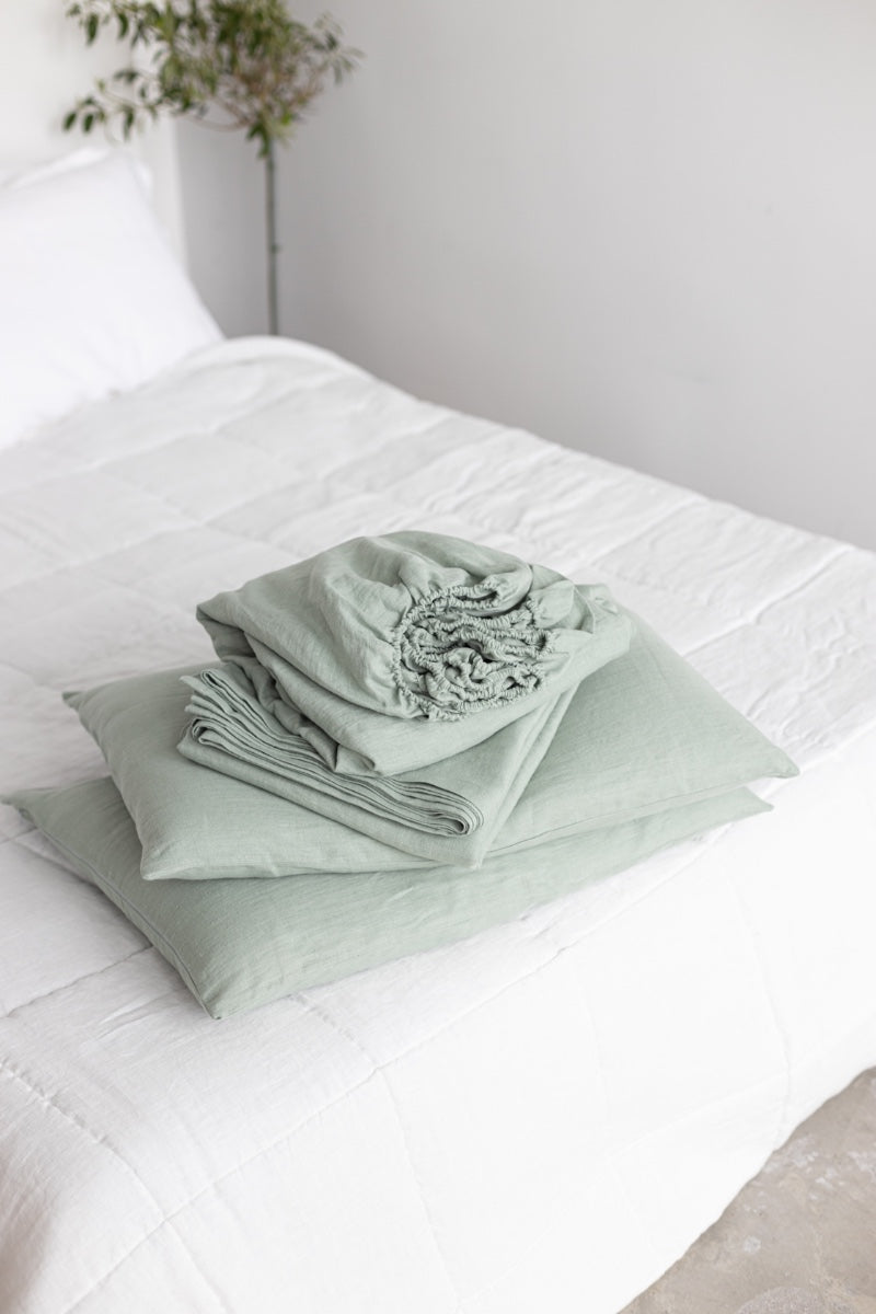 Sage Linen Sheets Set