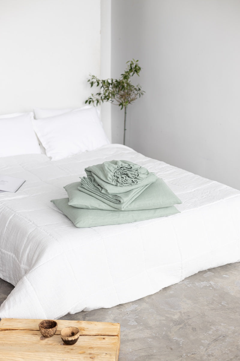 Sage Linen Sheets Set