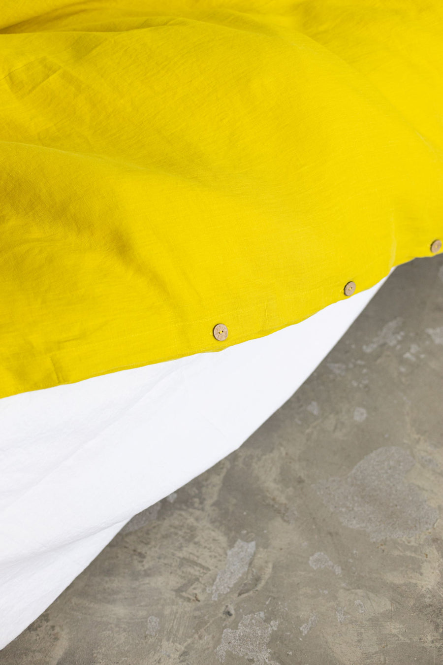 Chartreuse Yellow Linen Duvet Cover And 2 Pillow Cases