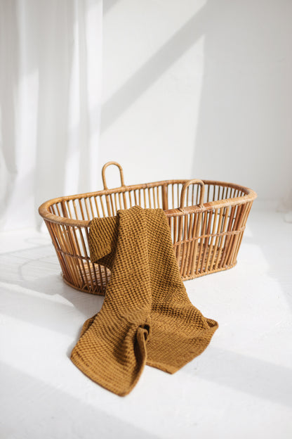 linen waffle blanket