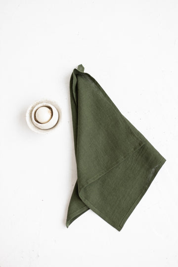 Dark Green Linen Tea Towels. Forest Green Kitchen Towels. Eco-friendly Green  Linen Dish Towels. Medium Weight Natural Linen Kitchen Towels. 