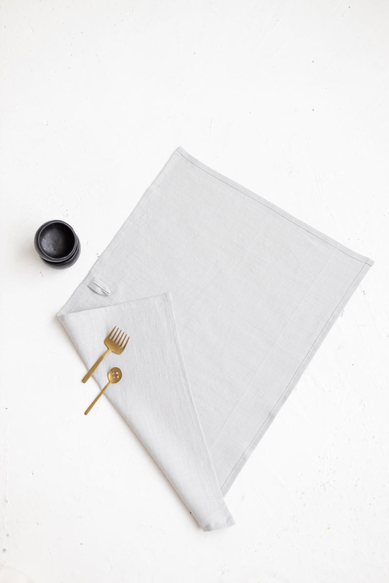 Dark teal Linen Tea Towels Set Of 2