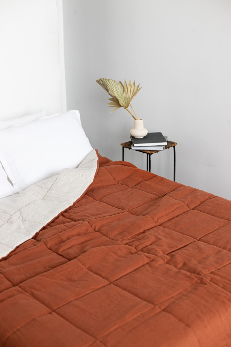 quilted linen comforter