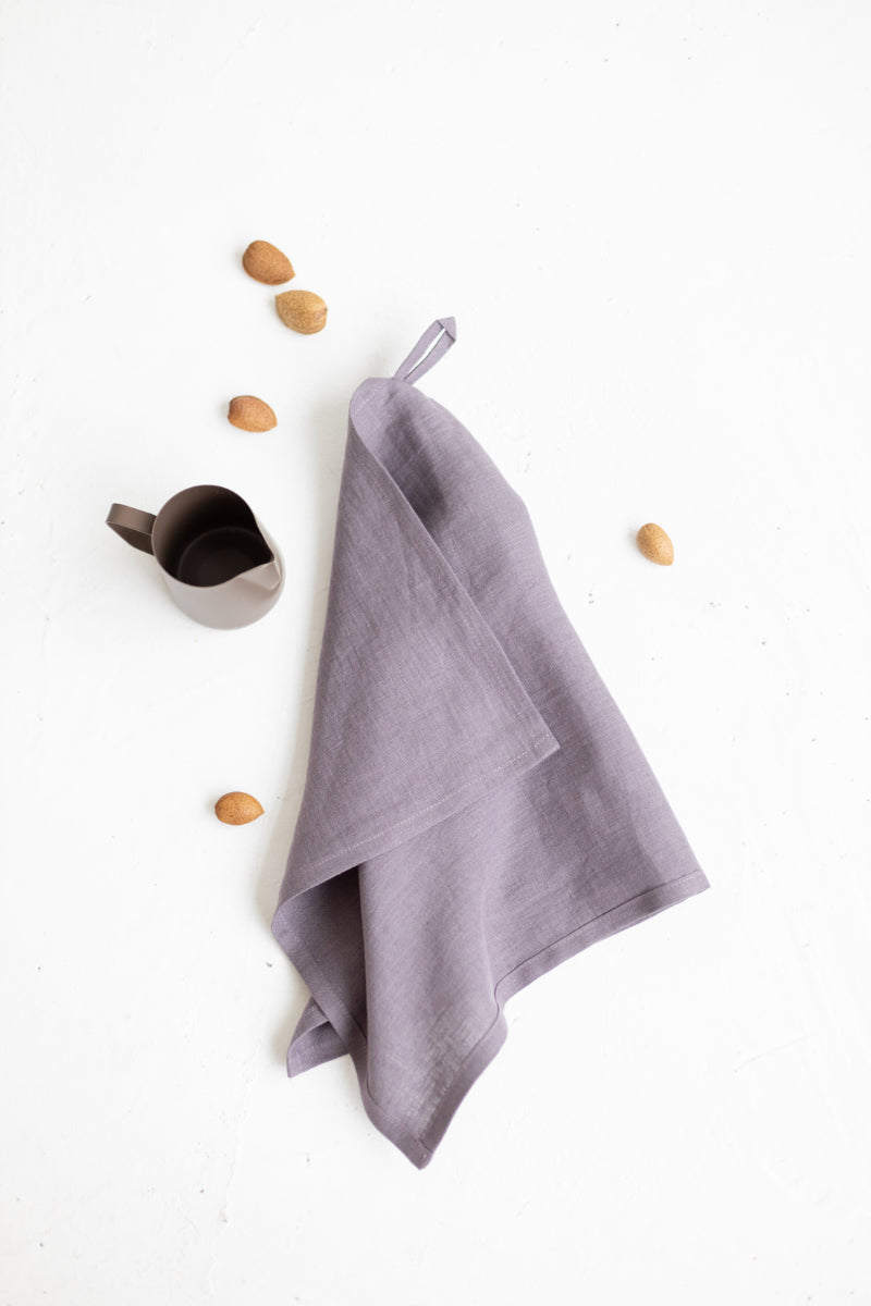 Grape Linen Tea Towels Set Of 2