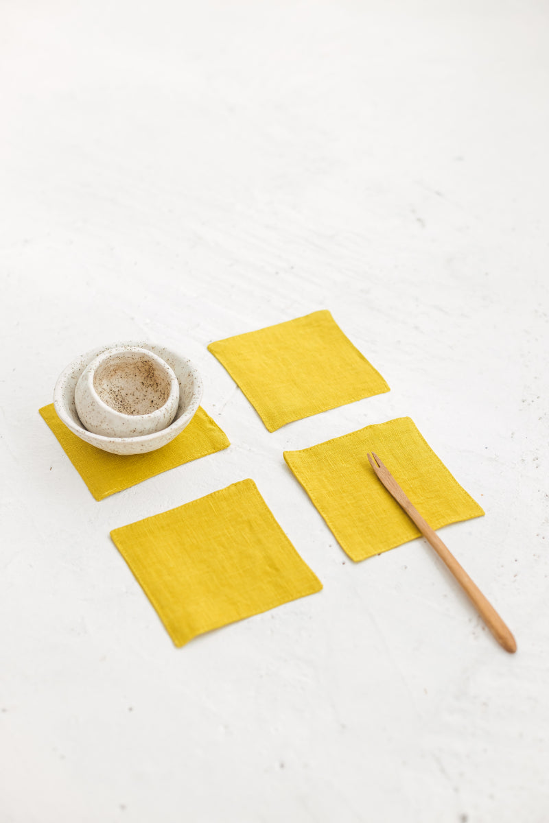 linen coasters set