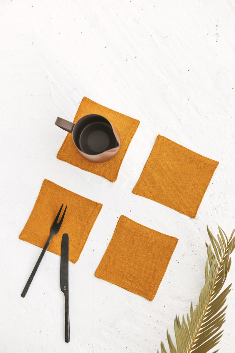 linen coasters set