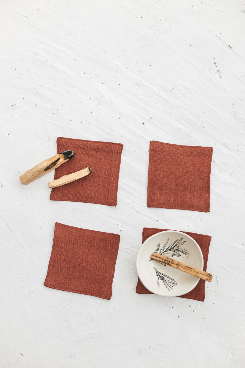 linen coasters set