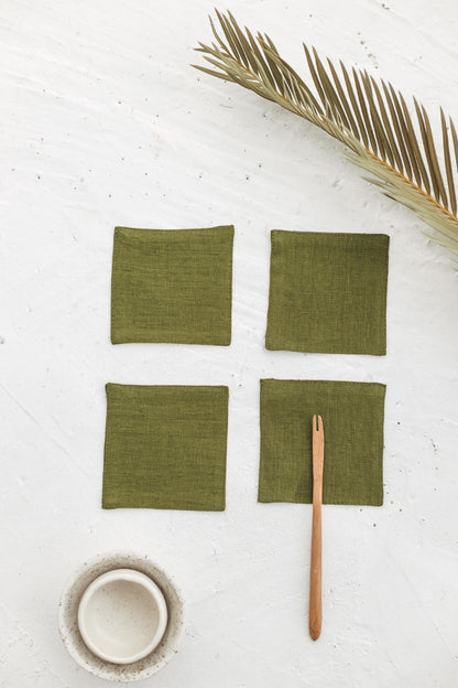 linen coasters set