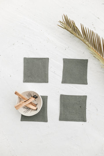 linen coasters set