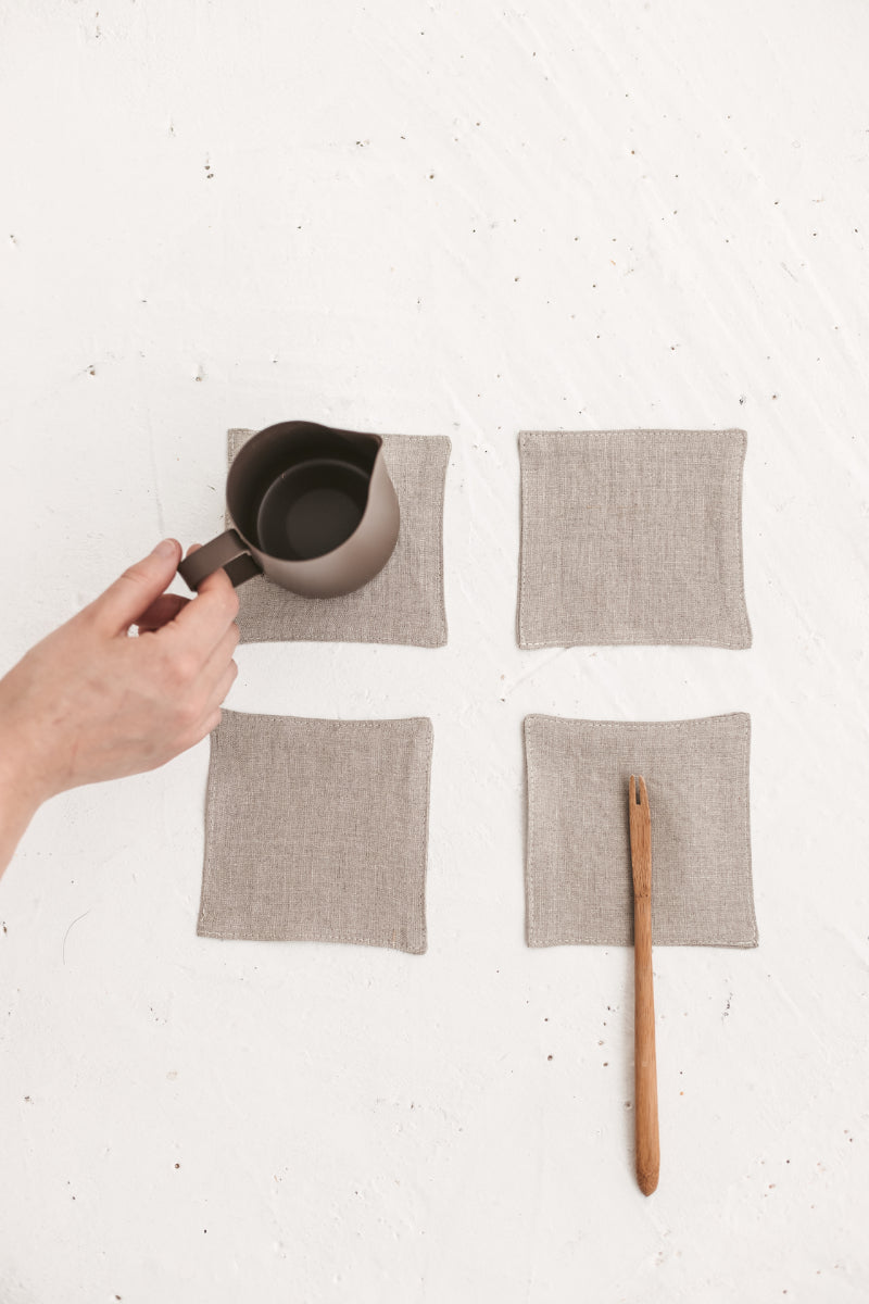 linen coasters set