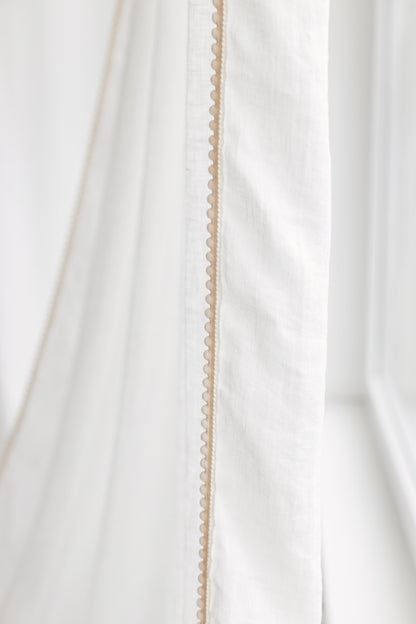 lightweight linen curtain with pom pom