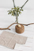 linen bath mat