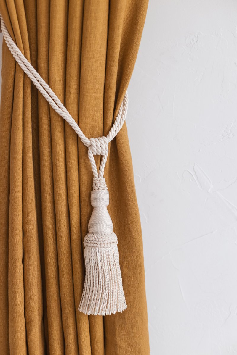 linen tassel tie back