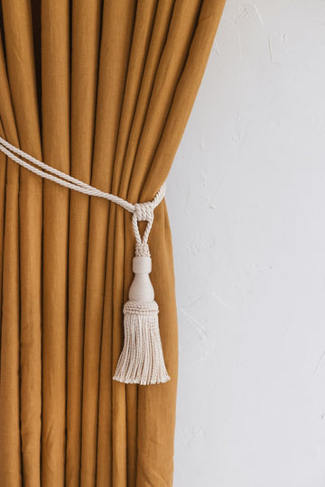 linen tassel tie back